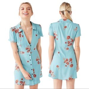 Urban Outfitters Mallory Floral Button-Through Mini Dress, Size Medium